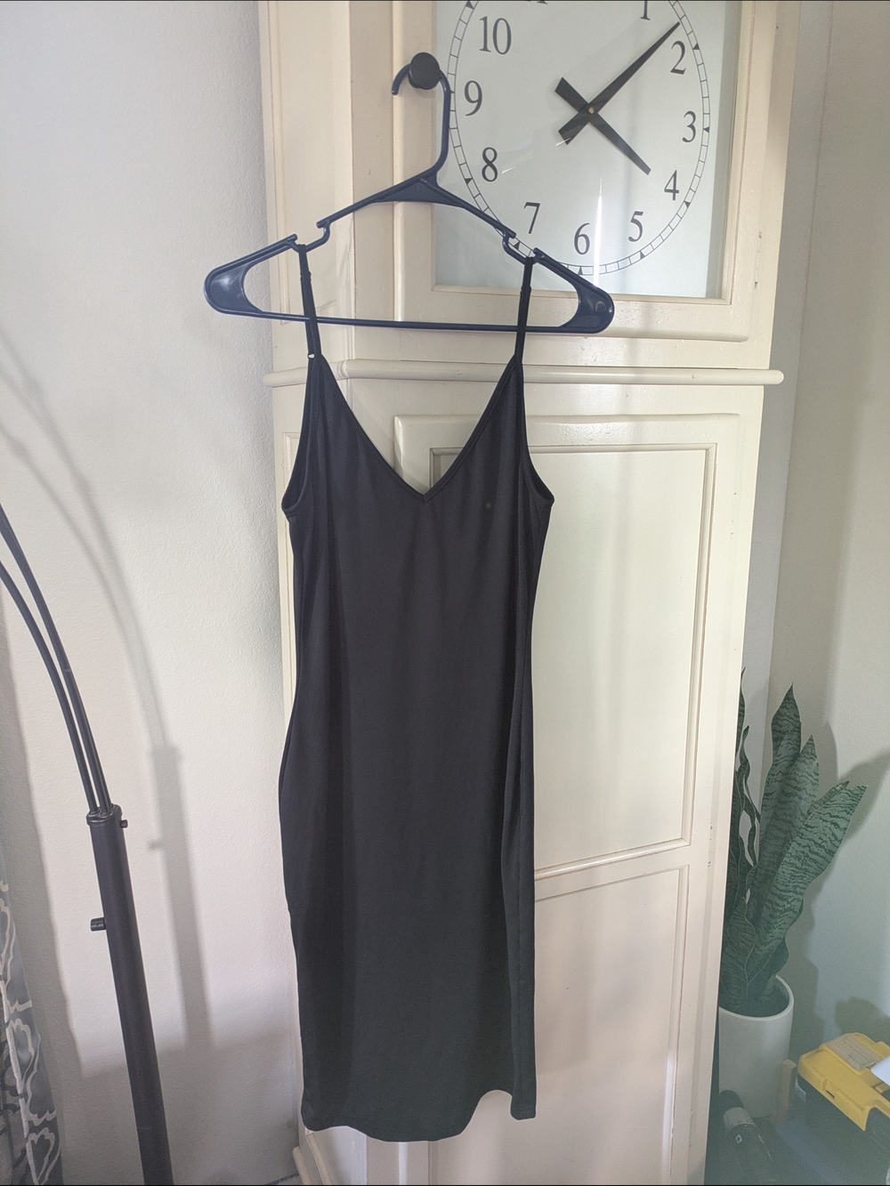 SHEIN Black V-Neck Slip Dress